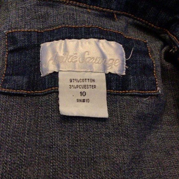 Vintage Andre Sauvage Denim Jacket Size 10 Blue Embroidered Button Front - Picture 9 of 9